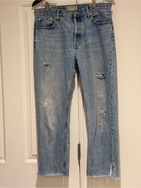 Everlane The Relaxed Straight Jeans 28 Regular Distressed Organic Cotton